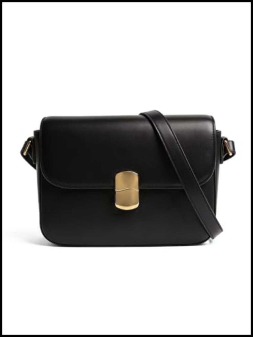 Vegan Leather Crossbody Bag Adjustable Strap Satchel